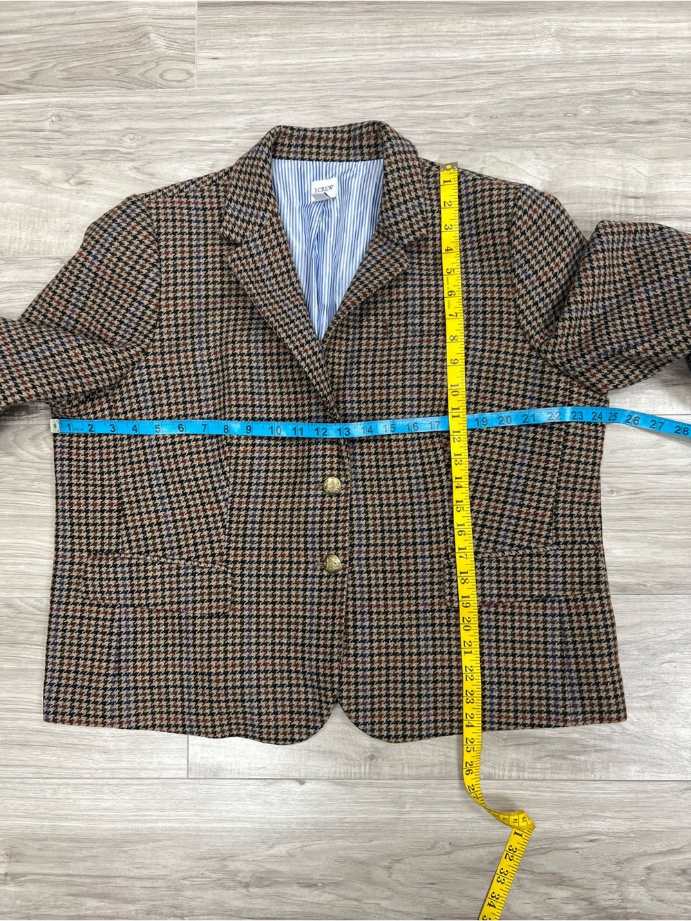 J CREW FACTORY Wool Blend Schoolboy Blazer in Houndstooth Size 20 - Picture 12 of 16